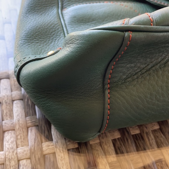 Cole Haan Deep Teal Leather Flap Shoulder Bag. - Picture 3 of 13